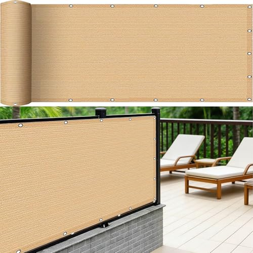 Toldo Vela Rectangular 2.3 x 5 m, Intemperie, Transpirable, Resistente Viento Fácil de Instalar y Estable, Revestimiento para Balcón, para Jardín, Amarillo Arena
