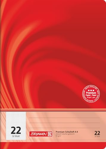 Brunnen 104442202 Premium-Schulheft DIN A4, 32 Blatt, Doppelheft