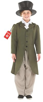 Fun Shack Costume Spazzacamino Bambino, Vittoriano Halloween Bambino | Pantaloni, Giacca a Falde, Cravatta & Cilindro, Stile Vittoriano, Perfetto per Halloween, Ideale per il Gioco di Ruolo