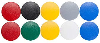 MAUL MAULsolid Magneti diametro 20 mm (confezione da 10) Mini magneti in plastica con forza adesiva 300 g magneti forti per lavagna bianca e lavagna magnetica ideale per ufficio, casa, ufficio e