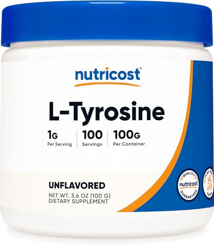 Nutricost L-Tyrosine Powder 100 Grams (100 Servings) - 1G per Serving