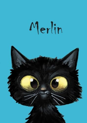 Merlin: Merlin - Katzen - Malbuch / Notizbuch / Tagebuch: A5 - blanko