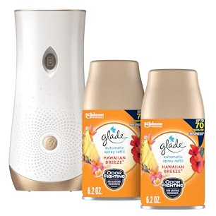 Glade Automatic Spray Refill and Holder Kit, Air Freshener for Home and Bathroom, Hawaiian Breeze, 6.2 Oz, 2 Count