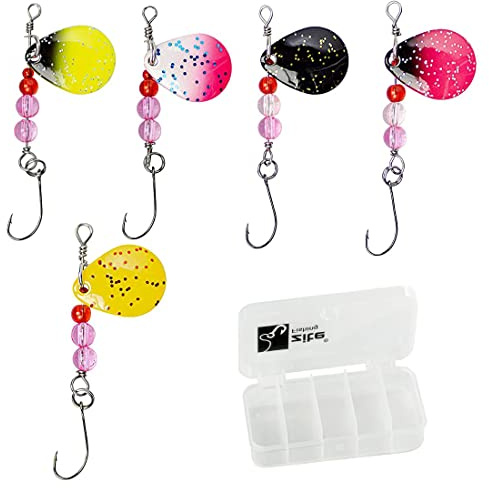 Zite Fishing Forellen-Spinner Angeln Angelköder-Set - 5 Ultra Light Spoons Forelle Rotierend 2,4g - Einzelhaken Barsch-Köder in Box - Spoon Set - Forellen.Spoon - Forellen-Blinker - Angel Spinner Set
