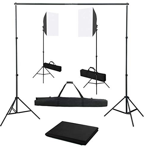 Tidyard Kit Studio Fotografico con Luci Softbox e Fondale Kit Lampade Fotografia Soft Box Illuminazione Ombrello Continua Fotografia