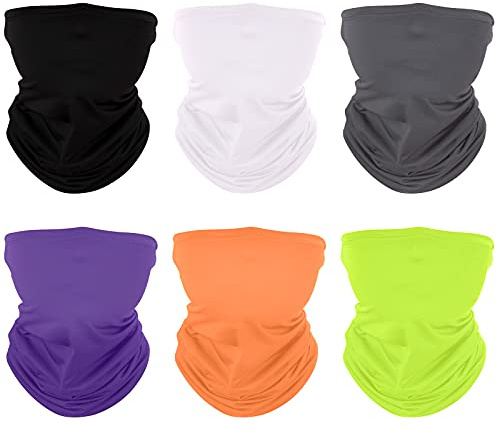 MoonSing Multifunktionstuch Schlauchschal, 6 Stück UV-Schutz Bandana Halstuch Schlauchtuch, Schnelltrocknend Weich Sommer Motorrad Stirnband für Yoga Laufen Wandern Radfahren
