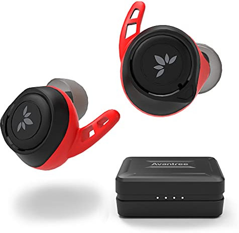 Avantree TW106 Casque Bluetooth 5.0 sans fil IPX7 pour le sport, fitness et jogging avec palmes, aptX, excellent son et contrôle du volume