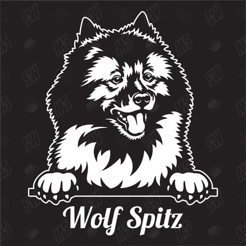 Wolf Spitz Version 1 - Sticker, Aufkleber, Hundeaufkleber, Autoaufkleber, Hund, Auto, Hunderassen, Mischling, Mix, Tiere, Haustier (AUCH MIT Wunschname MÖGLICH)