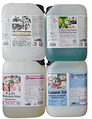 Pip Kit Beauty Hair Maxi, 4 TK UN T5 Assortite: 1 Pip Deosans TK UN kG.4,7 + 1 Lavamani San TK Un KG. 4,7 + 1 BioSan Beauty Hair TK UN KG.4,7 + 1 Gel Igienizzante Mani TK UN KG. 4,7