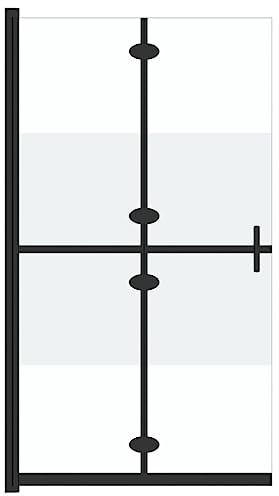vidaXL Faltbare Begehbare Duschwand mit Doppelgriffen Duschabtrennung Duschtrennwand Dusche Duschkabine Halbmattiertes ESG-Glas 120x190cm