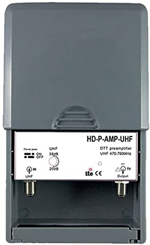 LEYF Preamplificatore TV/Guadagno regolabile 15-38dB/Amplificatore Antenna TV/Ampli per TNT HD Segnale UHF 470-790MHz