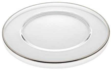 SWEET HOME Plato para pan de cristal transparente hilo platino cód. SV00362PT cm diám. 15 by Varotto & Co.