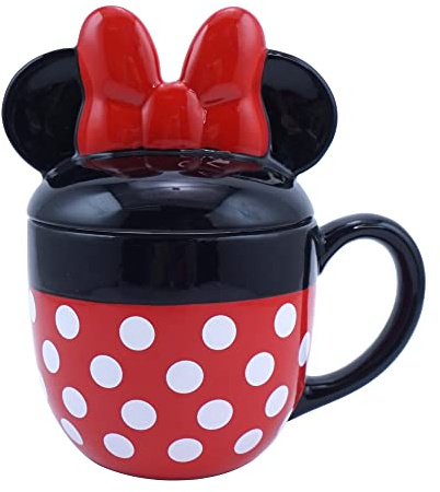 Disney Minnie Maus geformte Tasse mit Deckel – Minnie Maus Tasse – 3D-Tasse – Bürotasse Geschenke