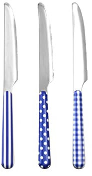 Home Provence Set 6 Coltelli Tavola in Acciaio Inox, Decoro Blu