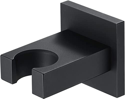 YRUIIA Handbrause Halterung Duschhalterung Wand Duschkopfhalterung Brausehalter Messing Quadratisch Duschbrause Halterung für Handbrause, Brausehalter Duschkopf Halter,Schwarz