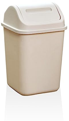 IOIUSKKU Poubelle à Couvercle basculant en Plastique | Poubelle Domestique, Poubelle Grande capacité, Panier à ordures de Cuisine, Corbeille à Papier, Poubelle, Kaki