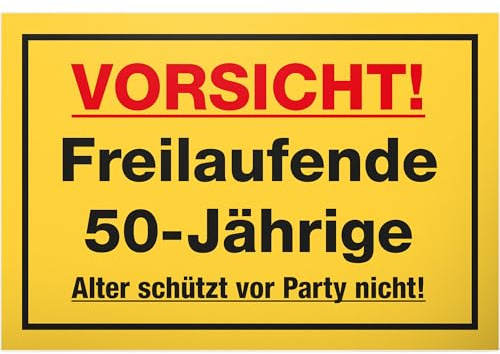 DankeDir! Freilaufende 50 Jährige - 30 x 20 cm Schild - 50. Geburtstag 50 Jahre Geburtstagsgeschenk 50er Frauen Geschenk Freundin - Partydeko Geburtstagskarte Geburtstagsdeko Geschenkidee