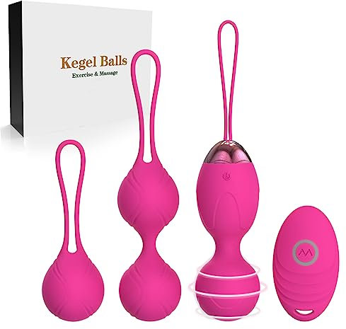 Beckenbodentrainer für Frauen mit Fernbedienung, Silikon Übung Bälle für die Blasenkontrolle und Beckenbodenübungen (Rosa)