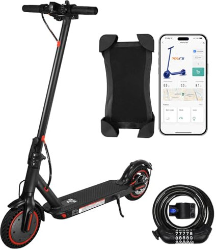 Electric Scooter Adults 350W Powerful Motor 3 Speed Modes 25-30Km Range Dual Braking System e Scooter Foldable Aluminum Alloy Electric Scooters with 8.5” Solid Tires Max Load 120Kg