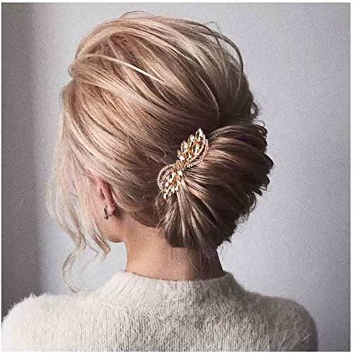 Aneneiceera Vintage Kristall Haarspange Gold Strass Haarspange Funkeln Cz Kopfclip Kristall Hochzeit Kopfbedeckungen Braut Haarschmuck Für Frauen Und Mädchen