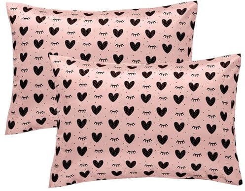 Winmany 2 Packung Kleinkind Kissenbezüge Baby Seide Satin Kissenbezüge 49 x 36cm Kinderbett Bettumschlag Kissenbezug Kinder weiches Reisekissen Paar Bezüge für Jungen Mädchen Maschine waschbar