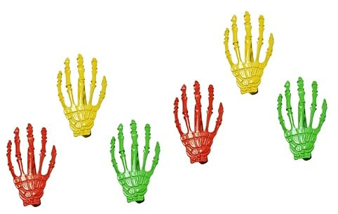 Beavorty 6pièces Barrette Main De Crâne Alliage Accessoires Gothiques Punk Pour Halloween Prise Solide Et Élégante Idéale Pour Sorties Et Réunions Familiales