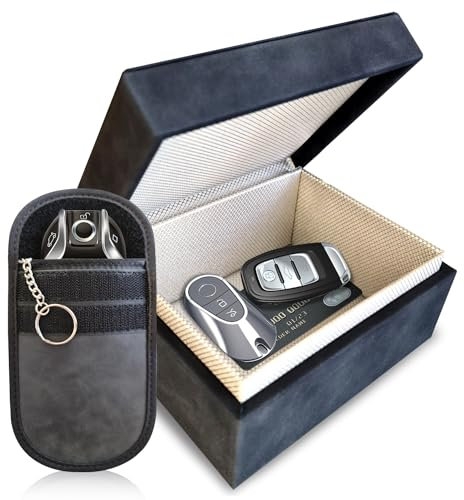 ELI73 Faraday Box for Car Keys & Faraday Pouch for Car Keys – Double-Layer Signal Blocking Keyless Car Key Signal Blocker Box and RFID Key Pouch