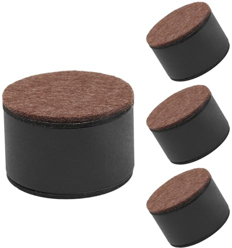 Biaungdo 4 Pcs Self-Adhesive Furniture Risers, Round Furniture Bed Risers, Heavy Duty Carbon Steel Table Sofa Couch Chair Lift Risers with Felt Pad(Add 1.5 Height, Black)