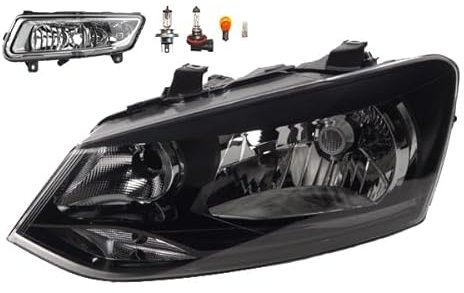 Johns, Scheinwerfer Halogen Front passend für VW Polo 09 6R 06/09-03/14 H4 Links Fahrer + Nebelscheinwerfer + Leuchtmittel
