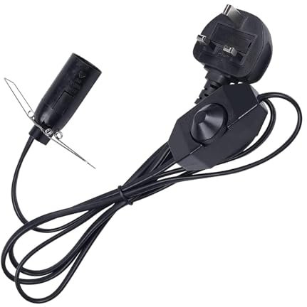 BRITECO Premium Salt Lamp Replacement Light Fitting with Adjustable Dimmer Switch - Ideal for Himalayan Salt Rock Lamp, Salt Crystal Lamps - Durable Lamp Cord & Light Bulb Included