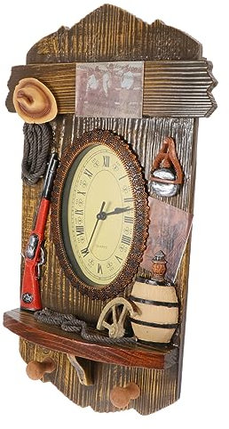 Zerodeko Wanduhr Kaminsims-Dekor ländliche Einrichtung Vintage-Dekor Ornament hölzerne Hängeuhr heimuhr dekor Haushalt schmücken hölzerne Uhr dekorative Uhr Wandbehang Holz