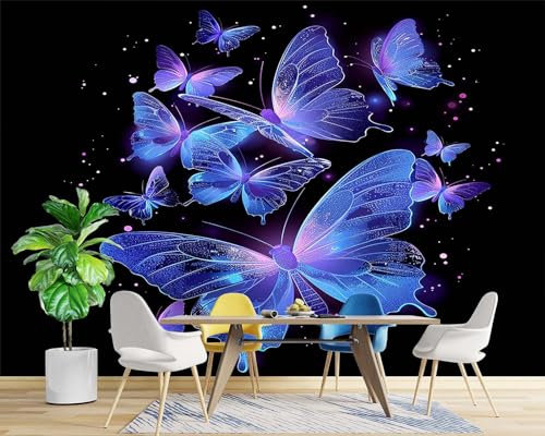 Wandbild Fototapete Fantasie Tier Schmetterling Lila Kinderzimmer Bar Büro Wohnzimmer Restaurant Bekleidungsgeschäft Flur Hotel Wanddekoration Wandkunst Wandposter 300 (B) x 210 (H) cm