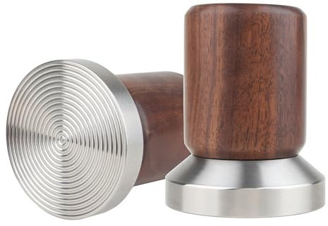 Doria Espresso Coffee Tamper with Walnut Handle - 58mm Portafilter Tamper