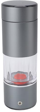 Botella de Agua Rica en Hidrógeno, Aleación de Titanio PT, Interfaz de Carga Magnética, Generador de Hidrógeno, Taza de Agua, Luz Colorida Desmontable, LED para Viajes (GRAY)