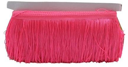 TYNXK Fransen Mit Quastenbesatz 9/15/20/28 cm Quaste Fransenbesatz Polyester Lange Fransen Nähen for Kleidung Kleid Vorhang Band Quasten for Handwerk Zubehör Fransenbesatz(Red,20cm)