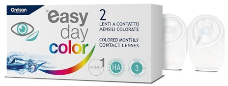 Easy Day Color Monthly Lens - VERDE Natural Super Realistic Design a 3 Tonalità - Lenti a Contatto Cosmetiche Mensili Senza Correzione, Gradazione 0,00 Diottrie