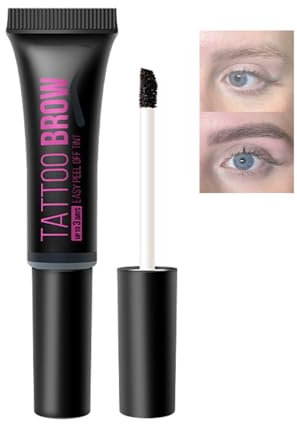 Eazerom 01 Teintures de Tatouage pour Sourcils,Gels de Coloration pour Sourcils Waterproof,Tatouage Teinté,Brow Tattoo Gel Tint,Gel de Sourcils de Décollement de Tatouage,01# DARK GRAY