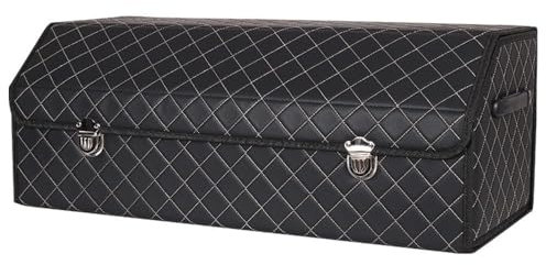 ZDDYUU Auto Kofferraum Organizer für OPEL Grandland X 2017-2022, Kofferraumtasche Aufbewahrungsbox für Autozubehör Autotasche Aufbewahrungs Faltbarer,B-Black-75 * 32 * 30cm