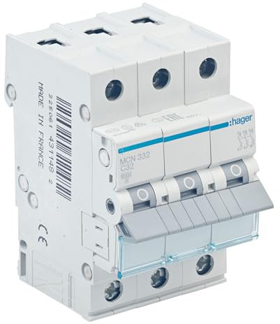 Leitungsschutzschalter Hager MCN332 biconnect Klemmsystem Drehstrom (3P), Charakteristik C bis 32 Ampère, 6kA Kurzschlussfestigkeit