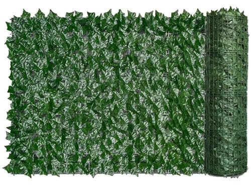 Künstlicher Efeu – Grüne Balkonverkleidung 1 x 5 m & 1 x 10 m Dekorative Kunsthecke Pflanze Wand Sichtschutz Kunstrasen Outdoor Zaunlösung