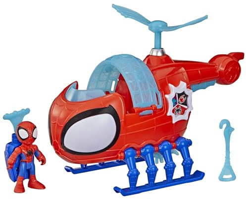 Marvel Spidey and His Amazing Friends, Spidey-Cóptero, Figura de acción de 7,6 cm y vehículo de Juguete