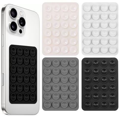 LAIVIYA 4 PCS Ventouse Telephone Portable, Coque Ventouse, Ventouse pour Téléphone Portable, Antidérapant, Fonctionne avec La Plupart des Téléphones Portables, pour Selfie, Vidéo, Livestreaming