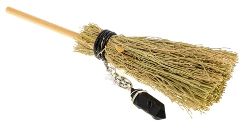Mikikit Colgante Escoba Bruja Halloween Decorativo DIY Mini Adorno con y Accesorio para Ambientar Fiestas y Temáticos