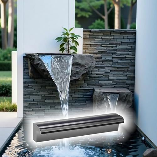 Cascata personalizzabile per laghetto da giardino fuori terra fontane con fontane ideali per laghetti da giardino Koi e decorazioni per interni (63 cm)