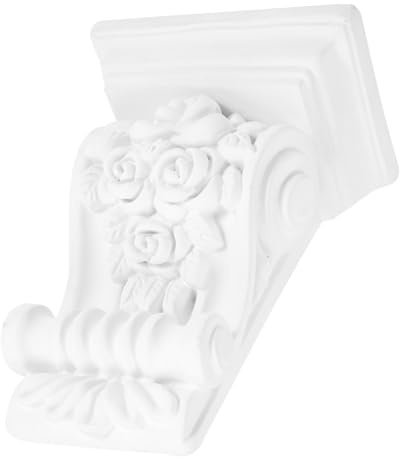 SOPOTUTU Corbels Decorativos Tallados Estilo Europeo Cornisas Resistentes para Pared y Techo Decoración Blanca de PU Diseño Único para Salones y Duraderos y Prácticos
