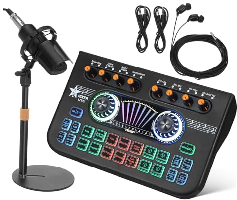 Mezclador de Audio Portátil Negro de Metal y Plástico para Gaming y Karaoke | Compatibilidad Plug And Play, Construcción Robusta, Formato Compacto, Uso en Estudio Doméstico