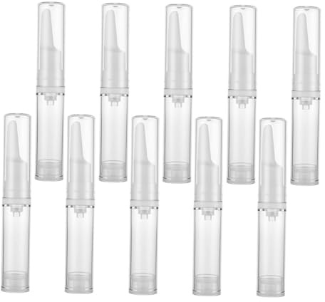 POPETPOP Flacons-pompes sous Vide pour Sérum Contour des Yeux Lot de 10 de 5 Ml en Plastique Distributeurs Cosmétiques Rechargeables pour Voyage