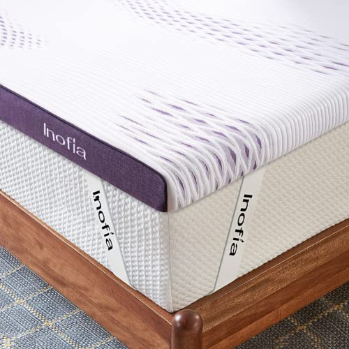 Inofia Gel Memory Foam Mattress Topper King, 8CM GELEX Bed Topper with Washable Cover, Pressure Relief | Sleep Cooler, 2 Layer Foam for Rest Easy, 100-Night Home Trail