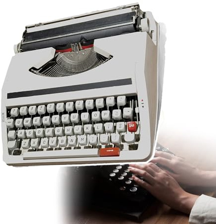 LVSEWOA Retro-Schreibmaschine (funktionsfähig), traditionelle manuelle Schreibmaschine mit Tragetasche, tragbar und einfach zu bedienen, für Wohnzimmer, Schlafzimmer und Arbeitszimmer