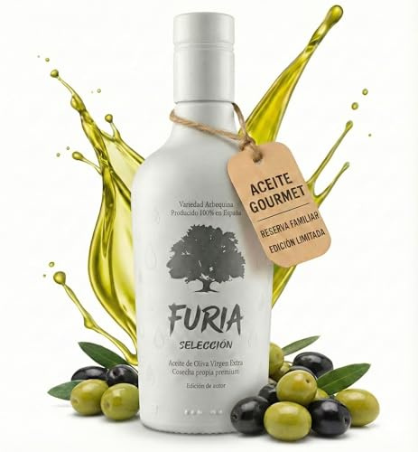FURIA Selección Aceite de Oliva Virgen Extra Arbequina 500ml | AOVE Premium Español Cosecha Propia | Extracción en Frío | Sabor Suave Afrutado Gourmet